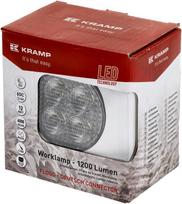 Darbinė LED lemputė, 12W, 1200lm, apvali, 12/24V, balta, 65,7x85,8x35mm Deutsch kištukas, Flood, 8LED's