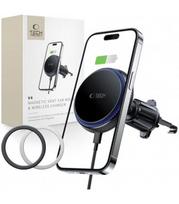 Juodas automobilinis magnetinis telefono laikiklis su 15w belaidžiu krovimu "Tech-Protect MM15W-V4 Vent"