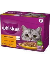 WHISKAS Vištiena, antis, paukštiena, kalakutiena drebučiuose 12x85g