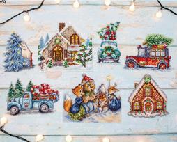 Siuvinėjimo rinkinys Christmas Ornaments kit nr. 3/of 7 pieces 15x15 cm each SLETIL8051