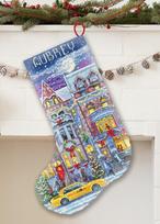 Siuvinėjimo rinkinys Counted "Winter Townhouse Stocking"  24,5x37cm SLETIL8085