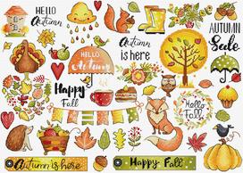 Siuvinėjimo rinkinys Autumn Sampler 38x27cm SLETIL8221