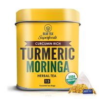 Ciberžolė ir Moringa arbata (15 pak., 2,5 g), Ciberžolė Moringa žolelių arbata, mėlyna arbata