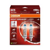 H1 OSRAM NIGHT BREAKER LASER +150% šviesos, +150m švietimo, +20% baltumo halogeninės lemputės 64150NL-2HB 2vnt.