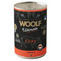 WOOLF ULTIMATE PORK WITH LINSEED OIL begrūdžiai konservai šunims su kiauliena 400g