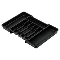 Ištraukiamas stalo įrankių dėklas stalčiui 33-56,5x37,5 cm, juodas