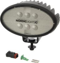 Darbo šviesos diodas LED, 16W, 1600lm, ovalus, 12/24V, baltas, tvirtinamas varžtais, 160x95x118mm, Deutsch 2-pin, Flood, 6 LED, SATO GO 610, Nordic Lights