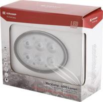 Darbinė LED lempa, 60W, 6000lm, ovali, 12-60V, 154x105x70mm, prožektorius, Kramp