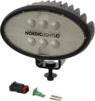Darbo šviesos diodas LED, 39W, 3600lm, ovalus, 12/24V, baltas, tvirtinamas varžtais, 160x95x118mm, Deutsch 2-pin, Wide flood, 6 LED's, SATO GO 625 iš Nordic Lights