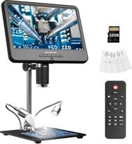 "Andonstar AD210" 10,1 colio LCD skaitmeninis mikroskopas suaugusiesiems, litavimo mikroskopas elektronikai taisyti, monetų mikroskopo kamera su viso ekrano vaizdu, skirta monetų klaidoms su šviesa nustatyti