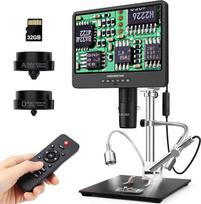 "Andonstar AD249S-M" 3 objektyvų HDMI skaitmeninis mikroskopas 2000x su endoskopu, 2160P UHD vaizdo įrašymas, 10,1 colio LCD mikroskopas, litavimo elektroninis mikroskopas, monetų biologinis mikroskopas, "Windows