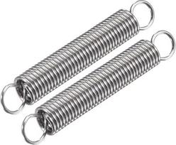 2 vnt. 12 mm išorinis skersmuo 1,5 mm vielos dydis 140 mm išplėstinis ilgis 80 mm laisvas ilgis 304 nerūdijantis plienas 7lb apkrovos talpa Sidabras