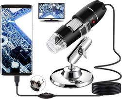 Bysameyee USB skaitmeninis mikroskopas, rankinis 40X-1000X didinimo endoskopas, 8 LED mini vaizdo kamera, skirtas "Windows 7/8/10", "Mac", "Linux", "Android" (su OTG)