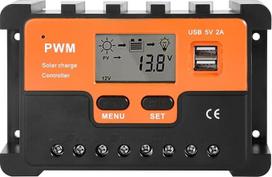 DEWIN saulės valdiklis PWM saulės įkrovos valdiklis 12V 24V saulės kolektorių baterijų valdiklis Dvigubas USB 5V išėjimas 10-60A