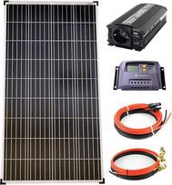 Pilnas komplektas 1 x 130 W Poly saulės modulis NM 600 W įtampos keitiklis 10 A įkrovos valdiklis Geltonos spalvos fotovoltinė salos sistema
