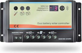 Saulės valdiklis PEVER dvigubos baterijos saulės energijos įkrovimo valdiklis 20A 12V 24V