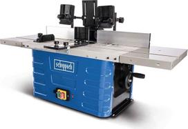 Scheppach frezavimo staklės HF60 Stalo frezavimo staklės | 230V 1500W | Įvorės 6/8/12mm | Suklio aukštis Max. 40mm | Kintamas greičio reguliavimas nuo 11500 iki 24000 aps./min | Įtraukiamas stalo praplėtimas