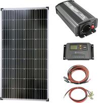 solartronics komplektas 1 x 130 W saulės modulis 600 W keitiklis įkrovos valdiklis autonominė fotovoltinė elektros energijos sistema