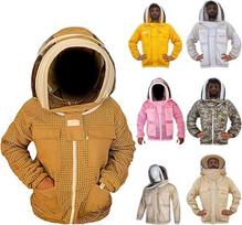 URBANSBEE Bitininkystės striukė 3 sluoksnių apvali kepurės modelio ventiliuojama kaukė Bitininkystės striukė bitininkams (2XL, smėlio spalvos)