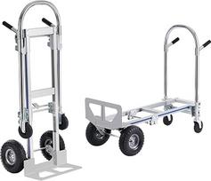 VEVOR 2-in-1 sulankstomas maišų vežimėlis, 249/363 kg keliamoji galia, transportavimo vežimėlis, aliuminio lydinio ir anglinio plieno maišų vežimėlis, platforminis vežimėlis, skirtas krovos ir transportavimo darbams lauke ir viduje