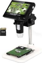 WADEO 4,3 colių LCD skaitmeninis 1000x mikroskopas su 32GB kortele, nešiojamasis mikroskopas vaikams, USB skaitmeninis mikroskopas su 8 reguliuojamais šviesos diodais ir metaliniu stovu, suderinamas su kompiuterio vaizdu, "MacOS Windows