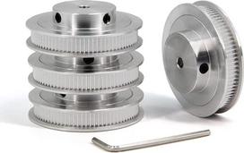 Yeebyee Pakuotė iš 4 2GT skriemulių 80 dantų 5 mm skylė 80T Timing Belt Pulley Synchronous Wheel Aluminium for Width 6 mm Belt 3D Printer Parts