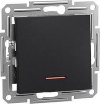 Switch, 1-gang, 2-way, 1-pole, 10AX, with indicator light, without frame, anthracite, Asfora EPH1500171 | 3606480730030