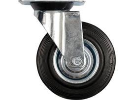 Ratukas vežimėliui, guminis, juodas, pasukamas Vorel | d-160mm, 130kg
