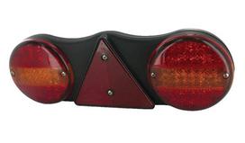 Galinis žibintas LH LED, stačiakampio formos, 12 V, gintarinis/raudonas, tvirtinamas varžtais, 424x75 mm, Britax