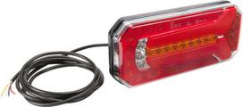 Daugiafunkcinis galinis LED žibintas, stačiakampis, 12-24 V, 236x104x61,5 mm, Kramp