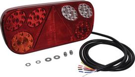 Galinis žibintas LH LED, stačiakampis, 12/24V, 315x32x145mm, Kramp