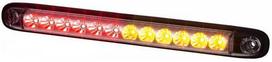 Galinis LED žibintas, stačiakampis, 12/24V, raudonas/oranžinis, 257x27x20mm, 12 LED, Kramp