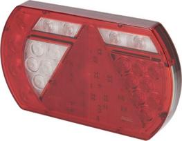 Daugiafunkcinis galinis LED žibintas, 12V, 236x140x24,3 mm, 5 kontaktų bajonetas, Kramp
