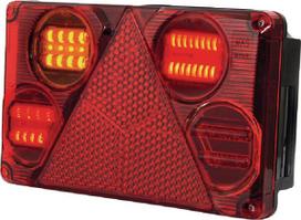 Daugiafunkcinis galinis LH žibintas LED, stačiakampis, 12-24 V, 232x142x59 mm, Kramp