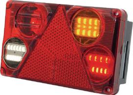 Daugiafunkcinis galinis RH žibintas LED, stačiakampis, 12-24V, 232x142x59mm, Kramp