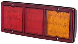 Galinis šviesos diodas, stačiakampis, 9/36 V, raudonas/juodos spalvos, tvirtinamas varžtais, 326x68x130 mm, 33 šviesos diodai, "Hella ValueFit