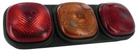 Galinis žibintas stačiakampio formos, 12/24V, raudonas/oranžinis, tvirtinamas varžtais, 334x112x57mm, Britax