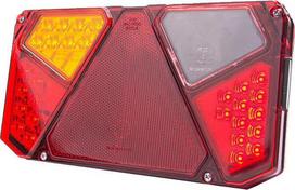 Daugiafunkcinis galinis LH žibintas LED, stačiakampis, 12-24 V, 242x134x36,5 mm, Kramp