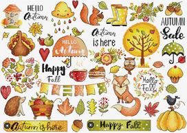 Siuvinėjimo rinkinys Autumn Sampler 38x27cm SLETIL8221