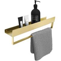 Vonios kambario lentynėlė su rankšluosčių kabykla Rea SF01, 45 cm, Gold brushed