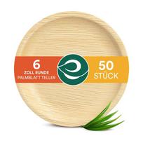 ECO SOUL tvirtos palmių lapų vienkartinės lėkštutės 15 cm 25vnt
