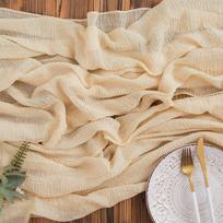 AOKSUNOVA Muslin stalo takelis smėlio spalvos audinys Boho 80cm x 3m