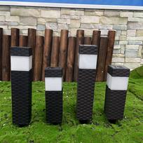 Įsmeigiamas LED lauko šviestuvas RATTAN, įkraunamas saulės energija, h39,5 cm
