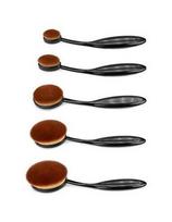 1Nr. profesionalui makiažo šepetėlių su sintetiniais šereliais rinkinys ir kempinėle Dounynyl Brush Kit 5