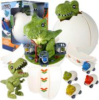 Malplay Žaislinė transporto paleidimo priemone su slydimo takeliu Dinozauras kiaušinyje, 2in1