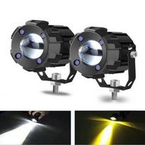 2vnt motociklo LED prožektoriai Dviejų spalvų balta geltona 30W LED priekinis žibintas itin ryškus prožektorius artimas / tolimasis priekinis žibintas rūko žibintas