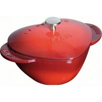 Puodas - STAUB - Širdelės formos puodas - 20 cm - Matinis juodas emaliuotas - 1,75 L - Dangtis su lašeliais® juoda