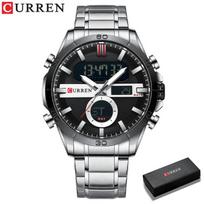CURREN Fashion Sport Gold vyriški skaitmeniniai laikrodžiai su nerūdijančio plieno chronografu Luminou rankinis LED vyriškas rankinis laikrodis vyrams