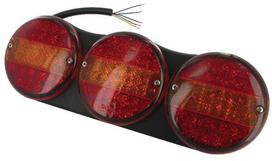 Galinis LED žibintas, stačiakampio formos, 24 V, gintarinis/raudonas, tvirtinamas varžtais, 424x75 mm, "Britax