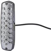 Galinis LED žibintas, stačiakampis, 12/24 V, skaidrus, tvirtinamas varžtais, 24 LED, "Hella